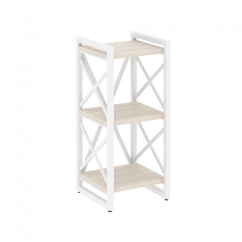 Loft Стеллаж на регулируемых опорах-3 полки VR.L-MST.O-3.4 Денвер светлый/Белый металл 400*400*910