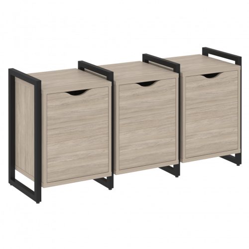 Loft Тумба на регулируемых опорах наборная. Вариант №5 VR.L-TN-5.O Дуб аттик/Чёрный металл 1440*460*719