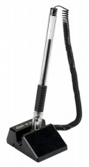 Ручка гелев. Deli E6791black прозрачный d=0.5мм черн. черн. на подставке сменный стержень линия 0.35мм резин. манжета резин.манжета