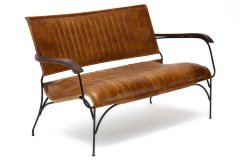 Диван Secret De Maison PAGANEL ( mod. 2106 D ) , металл/кожа буйвола, 133*71*77, Античный светлый