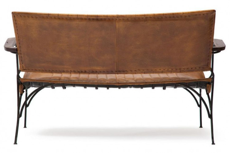 Диван Secret De Maison PAGANEL ( mod. 2106 D ) , металл/кожа буйвола, 133*71*77, Античный светлый