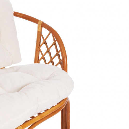 Комплект для отдыха "BAHAMA" (диван + 2 кресла + стол со стеклом ) /с подушками/, Honey (мед)