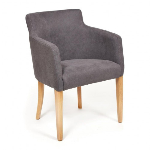 Кресло KNEZ, Бук, 59,5 х 57 х 79,5 см , ножки: натуральный , ткань: серый (панда 37)