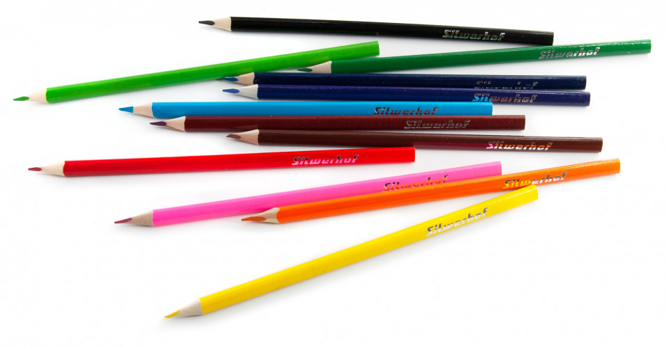 Карандаши цв. Silwerhof Веселые друзья 2.65мм трехгран. дерево ассорти 12цв. коробка/европод.