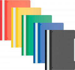 Папка-скоросшиватель Бюрократ -PS-K20/1 A4 прозрач.верх.лист карм.на лиц.стор. пластик ассорти 0.12/0.16