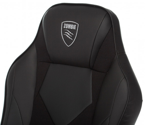 Кресло игровое Zombie Game 17 черный эко.кожа/ткань крестов. пластик