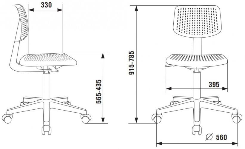 Кресло детское Бюрократ CH 200 белый пластик крестов. пластик