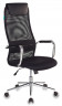 Кресло руководителя Бюрократ KB-9N черный TW-01 TW-11 сетка/ткань с подголов. крестов. металл хром