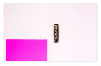Папка метал.зажим Бюрократ Double Neon DNE07CPINK A4 пластик 0.7мм кор.27мм карм.прод.внут. розовый