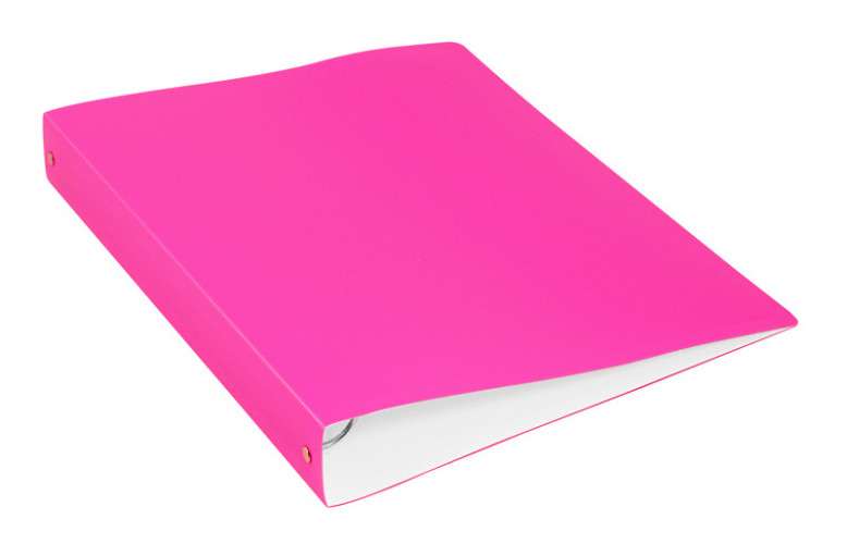 Папка метал.зажим Бюрократ Double Neon DNE07CPINK A4 пластик 0.7мм кор.27мм карм.прод.внут. розовый