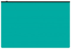 Папка на молнии ZIP Бюрократ -BPM4ATURGBL A4+ полипропилен 0.15мм бирюзовый цвет молнии черный