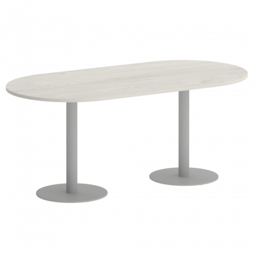 Home Office Стол овальный VR.SP-5-180.1 Дуб наварра/Серый металл 1800*900*750