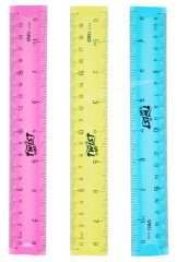 Линейка Deli E6208 пластик дл.20см ассорти гибкая/двухсторонняя шкала