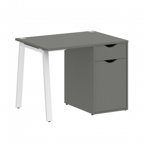 Home Office Стол письменный VR.SP-3-98.1.A Металлик/Белый металл 980*720*750