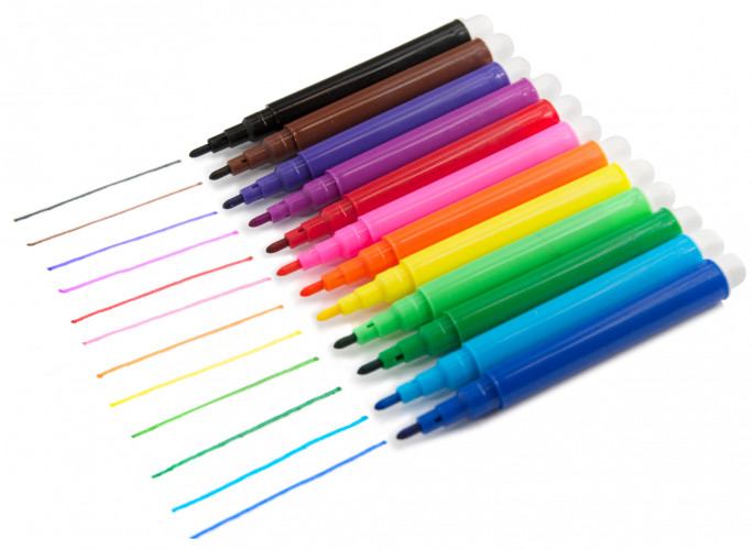 Фломастеры Silwerhof Веселые друзья 8мм 88мм круг. Вентилируемый 12цв. пакет с европодвесом