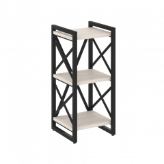 Loft Стеллаж на регулируемых опорах-3 полки VR.L-MST.O-3.4 Денвер светлый/Чёрный металл 400*400*910