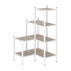 Loft Угловой внутренний стеллаж наборный VR.L-36 Дуб аттик/Белый металл 862*862*1458