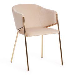 Кресло KRONOS (mod. 8158), металл/вельвет, бежевый/золотые ножки, V062-4