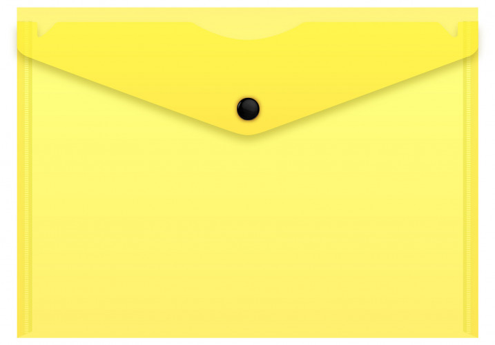 Конверт на кнопке Бюрократ Double Neon DNEPK804A5YEL A5 гориз. пластик 0.15мм желтый