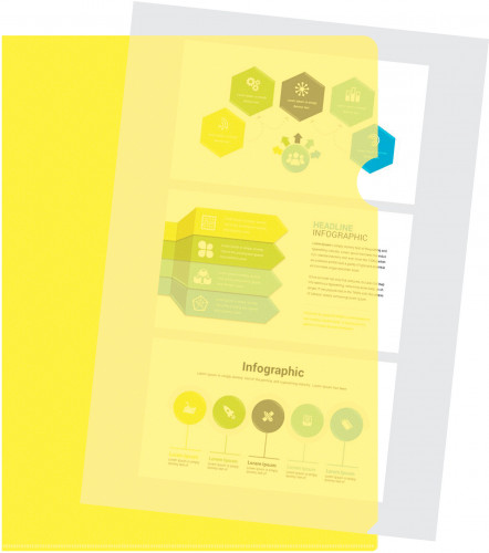 Папка-уголок Бюрократ Double Neon DNECYEL A4 пластик 0.18мм желтый