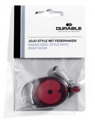 Рулетка для бейджа Durable 8327-03 Style 80см карабин красный