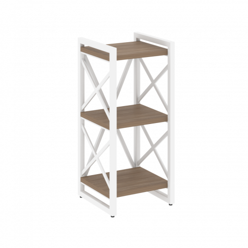 Loft Стеллаж на регулируемых опорах-3 полки VR.L-MST.O-3.4 Дуб аризона/Белый металл 400*400*910