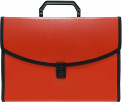 Портфель Бюрократ -BPP6LRED 6 отдел. A4 с окантовкой пластик 0.7мм красный