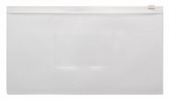 Папка на молнии ZIP Бюрократ -BPM6AWT полипропилен 0.15мм карм.для визит. цвет молнии белый Travel формат