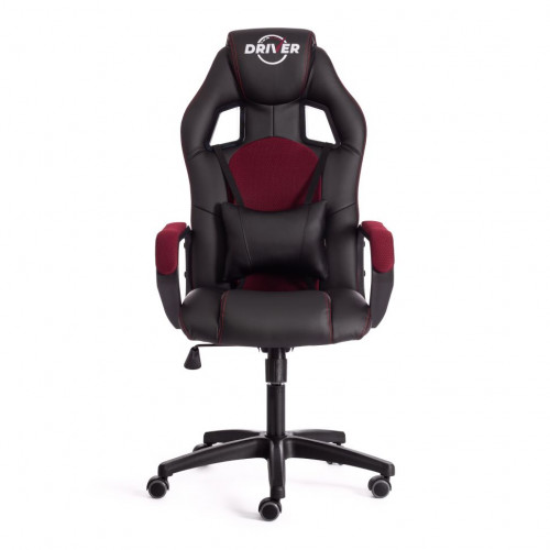 Кресло DRIVER (22), кож/зам/ткань, черный/бордо, 36-6/TW-13