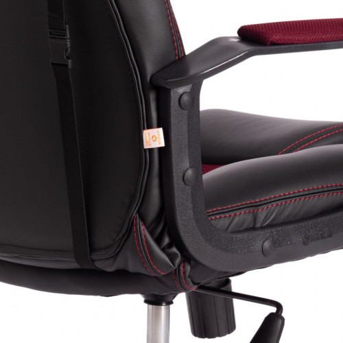 Кресло DRIVER (22), кож/зам/ткань, черный/бордо, 36-6/TW-13