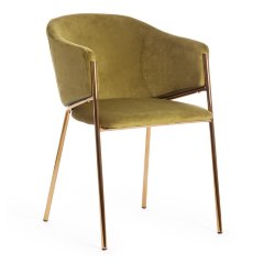 Кресло KRONOS (mod. 8158), металл/вельвет, зеленый/золотые ножки, V062-17
