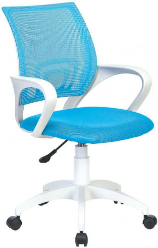 Кресло Бюрократ CH W696 голубой TW-31 сиденье голубой TW-55 сетка/ткань крестов. пластик белый