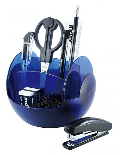 Органайзер настольный IS307/BU Index 6отд. для письменных принадлежностей 161х118мм синий пластик