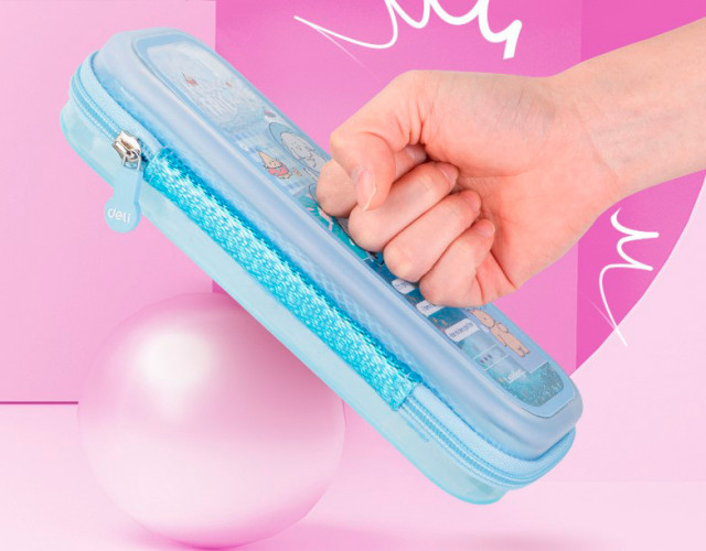 Пенал Deli 67041 ассорти 1отд. 225х85х45 пластик