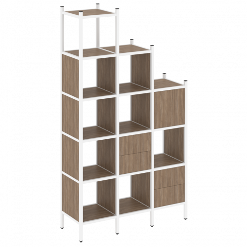 Loft Прямой стеллаж наборный VR.L-21 Дуб аризона/Белый металл 1278*446*2280