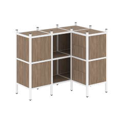 Loft Угловой внутренний стеллаж наборный VR.L-28 Дуб аризона/Белый металл 1278*862*1047