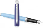 Ручка перьев. Waterman Hemisphere Colour Blocking (2179924) Blue CT F сталь нержавеющая F син. черн. подар.кор.