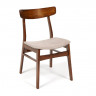 CT 8804 Стул Rabat с мягким сиденьем, дерево гевея, 52,5*46,5*78см, Тёмный Дуб, ткань бежевая (FG22616-16)