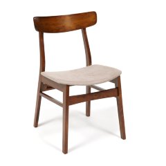 CT 8804 Стул Rabat с мягким сиденьем, дерево гевея, 52,5*46,5*78см, Тёмный Дуб, ткань бежевая (FG22616-16)