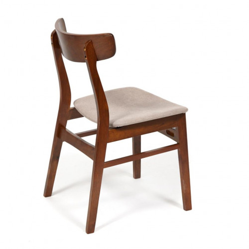 CT 8804 Стул Rabat с мягким сиденьем, дерево гевея, 52,5*46,5*78см, Тёмный Дуб, ткань бежевая (FG22616-16)