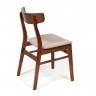 CT 8804 Стул Rabat с мягким сиденьем, дерево гевея, 52,5*46,5*78см, Тёмный Дуб, ткань бежевая (FG22616-16)