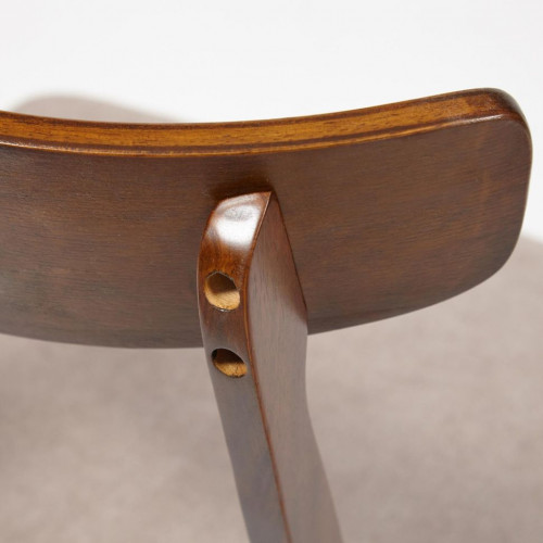 CT 8804 Стул Rabat с мягким сиденьем, дерево гевея, 52,5*46,5*78см, Тёмный Дуб, ткань бежевая (FG22616-16)