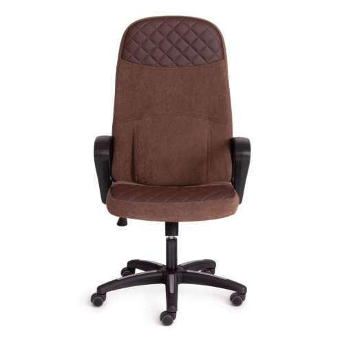 Кресло ADVANCE, флок/кож/зам , коричневый, 6/36-36