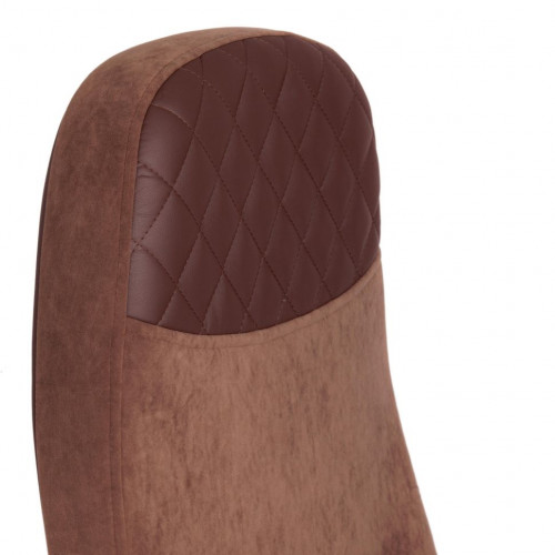 Кресло ADVANCE, флок/кож/зам , коричневый, 6/36-36