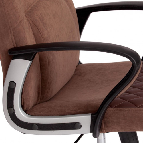 Кресло ADVANCE, флок/кож/зам , коричневый, 6/36-36