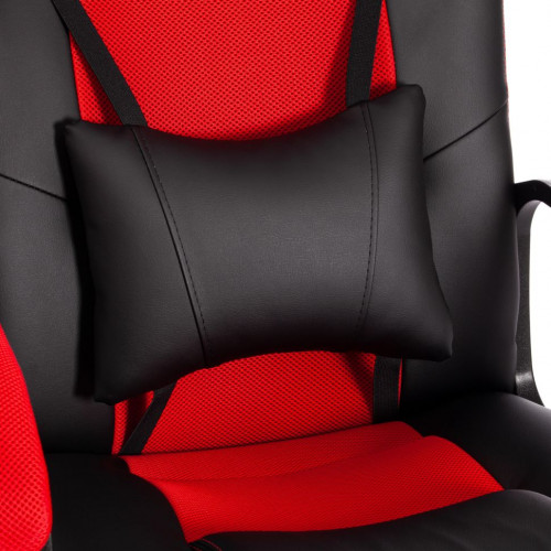 Кресло DRIVER (22), кож/зам/ткань, черный/красный, 36-6/TW-08