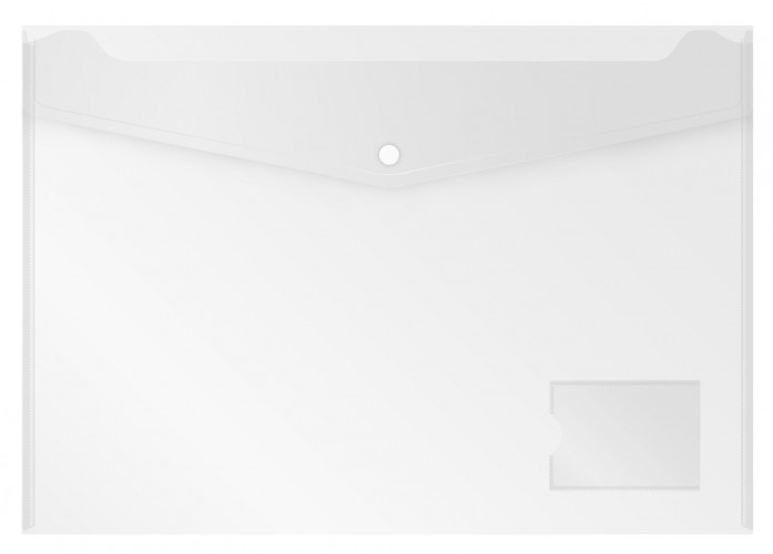 Конверт на кнопке Бюрократ -PKA3 A3 пластик 0.18мм ассорти карман для визитки