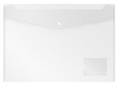 Конверт на кнопке Бюрократ -PKA3 A3 пластик 0.18мм ассорти карман для визитки