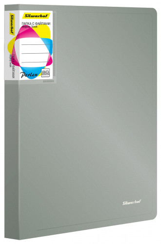 Папка с 80 прозр.вклад. Silwerhof Perlen 292981-77 A4 1мм карман серебристый металлик