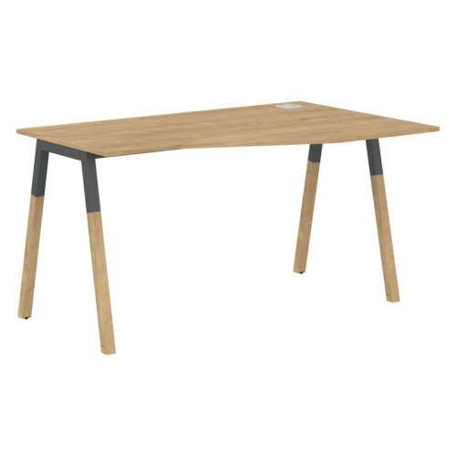 Стол FCT 1367(R) Дуб Гамильтон/Черный графит-Бук 1380х670х733 FORTA